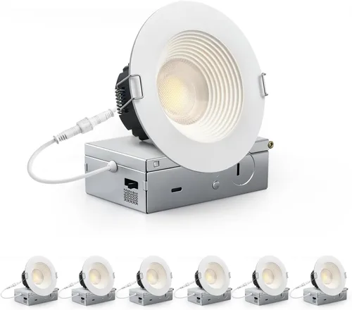 Vista 12 de Adetu lámpara de techo empotrable antirreflejos LED de 2 pulgadas, 5 CCT, con caja de conexiones, 2700K/3000K/4000K/5000K seleccionables, CRI90+, 8