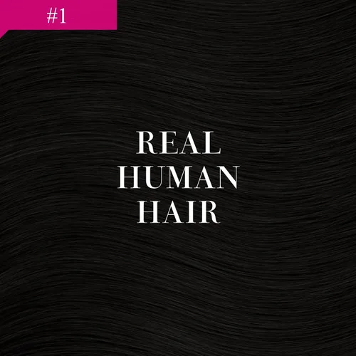 Vista 9 de Ve Sunny - Extensiones de cabello humano lacio con clip, color negro azabache, preestilizadas, listas para usar, 18 pulgadas, 2.82 oz