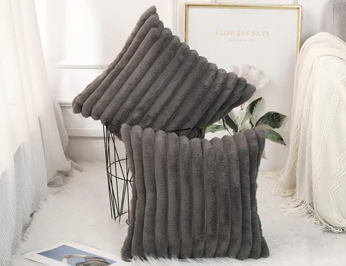 Vista 2 de PANOD Juego de 2 fundas de almohada decorativas de piel sintética de 45.7 x 45.7 cm, lujosas fundas de almohada modernas de estilo bohemio y funky