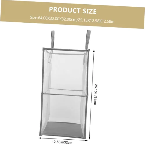 Vista 7 de Cesta plegable con asa para ropa sucia, repuesto de malla para almacenamiento de lavandería