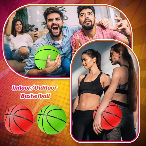 Vista 7 de HyDren Paquete de 6 pelotas de baloncesto de goma de tamaño oficial con bomba a granel para niños, jóvenes, adultos, pelotas de canasta
