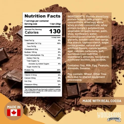 Vista 2 de Barritas de Arroz Crujiente de Proteína, 15g de Proteína, 3g-7g de Carbohidratos Netos, Bajo en Carbohidratos, Esponjoso, Suave, Gomoso, Sin Gluten