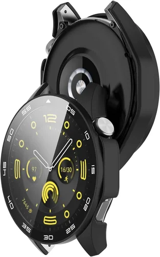 Vista 5 de Smartwatch - Funda protectora de policarbonato de cobertura completa con protector de pantalla de vidrio templado compatible con Huawei Watch GT4