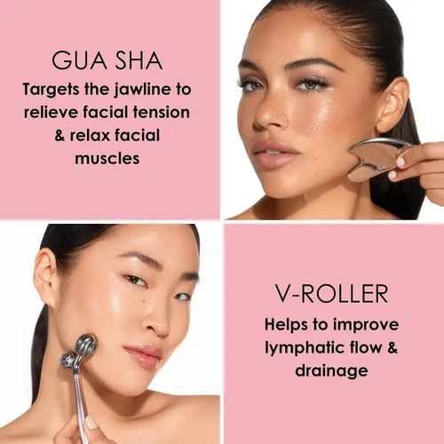 Vista 9 de JAPONESQUE SKINTherapy - Herramienta de contorno facial en V para drenaje linfático, masaje facial, alivia la tensión y mejora la absorción