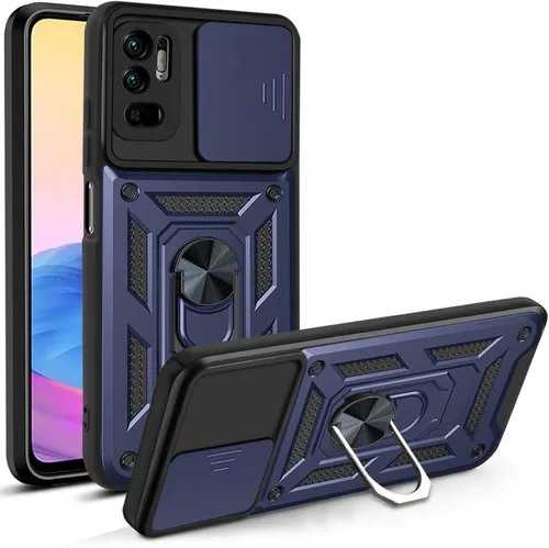 Vista 75 de Compatible con Tecno Camon 18P Bracket Shell, Slide Camera Lens Cover Case Azul