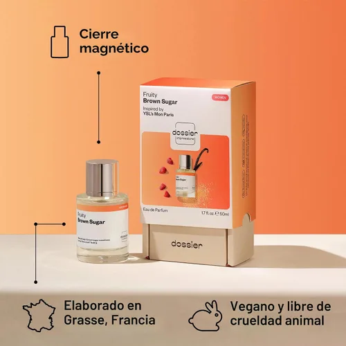 Vista 5 de Dossier - Perfume de Mujer de Azúcar Moreno Frutal - Eau de Parfum - Inspirado en Mon Paris de YSL - Perfume de Lujo - Puro Infundido - Sin