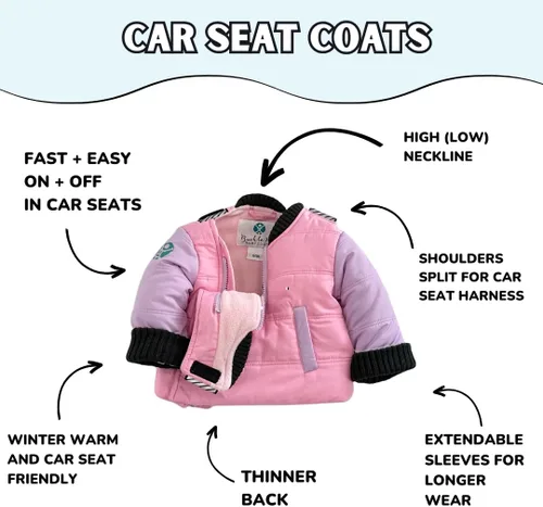 Vista 4 de Buckle Me Baby Coats Chaqueta de invierno de asiento de coche más seguro de cierre rápido para niño o niña, como se ve en Shark Tank