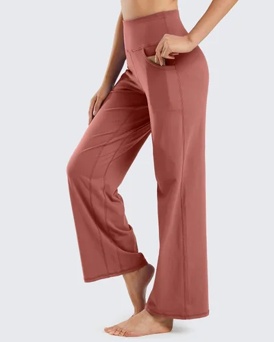Vista 5 de Promover Wide Leg Pants for Women Yoga Pants with Pockets Loose Lounge Sweatpants PetiteRegularTall