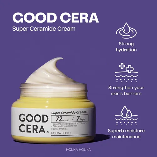 Vista 2 de HOLIKA HOLIKA Good Cera Super Ceramide Cream Crema facial calmante e hidratante para la piel Crema de ceramida hidratante coreana para la cara