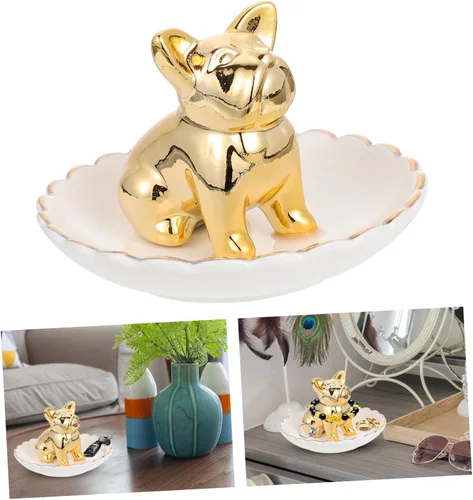 Vista 9 de NOLITOY 1pc Animal Jewelry Tray Trinket Tray Stand Bandejas Decorativas Ceramic Jewelry Plate Animal Ring Holder Ceramic Serving Tray Decor Tray