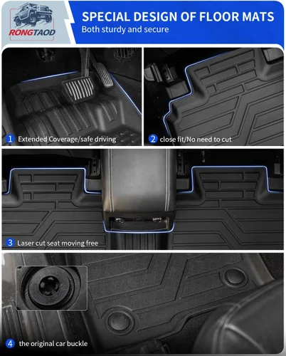 Vista 4 de Rongtaod Alfombrillas Compatibles con Ford Edge 2015-2024 de 5 Asientos (No Compatible con SEL) Alfombrilla de Carga, Forro para Maletero, Protector