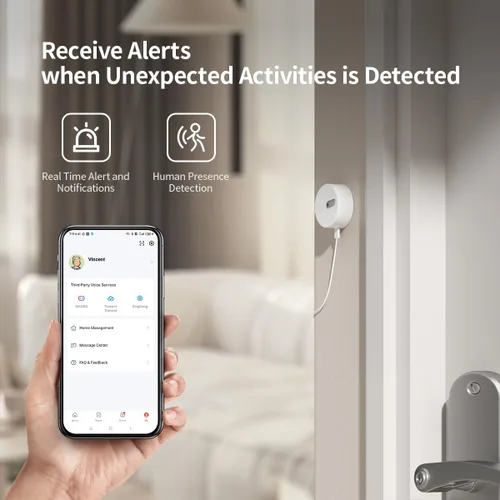 Vista 6 de Sensor de Presencia Humana ES1, Sensor de Movimiento Inteligente con Radar mmWave de 24G, Sensor de Ocupación Requiere Hub Zigbee Tuya