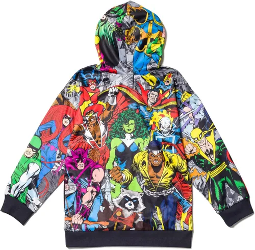 Vista 4 de Marvel Venengers Spider-Man Venom Iron Man - Sudadera de forro polar con capucha para niños pequeños y grandes