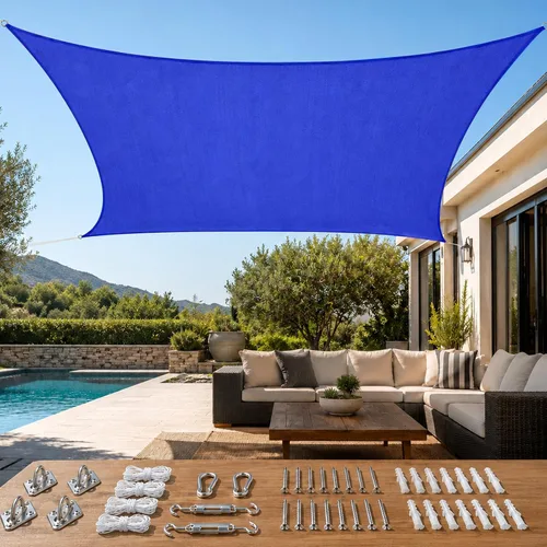 Vista 13 de Quictent Toldo rectangular de polietileno de alta densidad de 6.53 oz, 98% de bloqueo UV, para patio, jardín, cubierta comercial con kit de Marrón