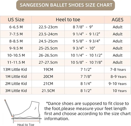 Vista 5 de SANGEESON Ballet Shoes for Women(Leather Full Sole, Arch Support, Breathable), Jazz Shoes, Ballerina Shoes, Dance Shoes Women for Beginner