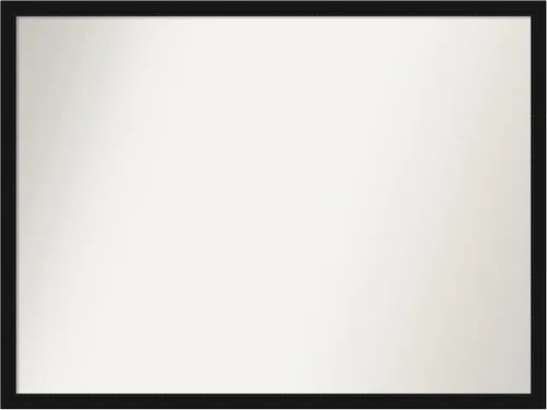 Vista 427 de Amanti Art Espejo de baño negro para sobre fregadero, 22 x 22 pulgadas, espejo de tocador cuadrado estrecho negro Avon, marco de madera casual