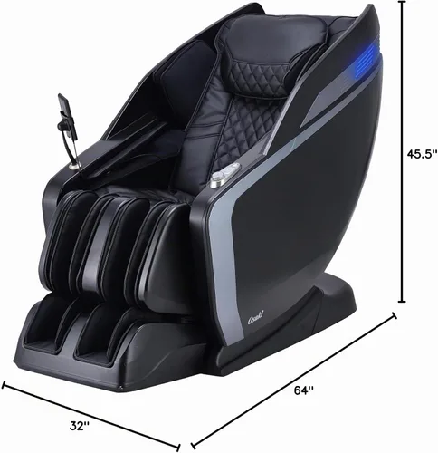 Vista 3 de Osaki Monarch - Silla de masaje de cuerpo completo Gravedad cero 3D SL-Track Tecnología de ahorro de espacio reclinable 9 programas Le Negro