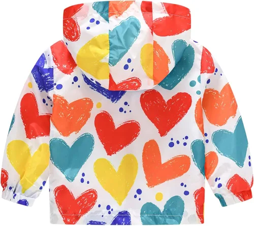 Vista 3 de Abrigo con cremallera para niños y niñas resistente al viento para otoño con capucha para niños talla 8