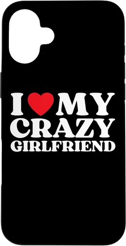 Vista 23 de Funny I Love My Crazy Girlfriend I Red Heart My Crazy GF - Carcasa para iPhone 17