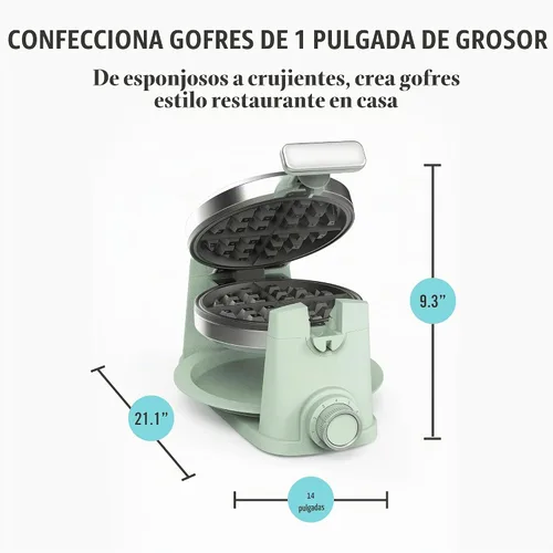 Vista 8 de Martha Stewart Máquina de gofres giratoria, placas antiadherentes