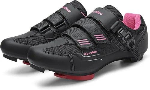 Vista 2 de Zapatos de ciclismo para mujer compatibles con clip de bicicleta Peloton en interiores, ciclismo de carretera, ciclismo, ciclismo, equitación, tacos