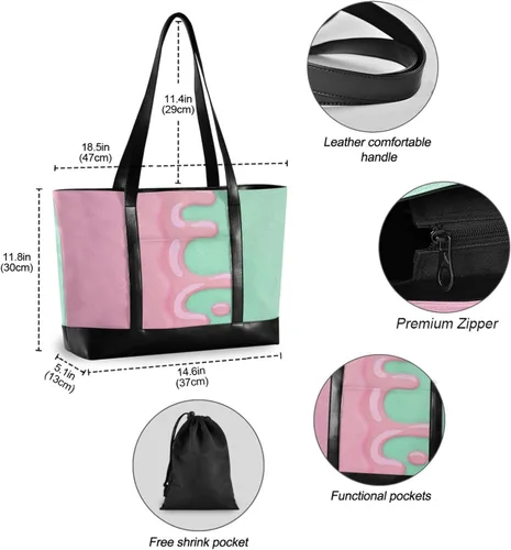 Vista 6 de Diseño de goteo rojo claro en verde claro portátil caso portátil con cremallera maletín bolsas para mujeres trabajo con pañal maletín ejecutivo