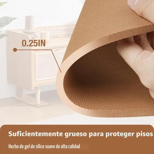 Vista 3 de Paquete de 4 almohadillas antideslizantes para rieles de muebles para reclinables, sofás, sillones. Protectores de suelo de goma para sillas