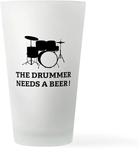 Vista 15 de CafePress Drummer - Vaso de cerveza para beber, 16 onzas Clear - Cerveza de batería