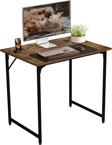 Vista 11 de Escritorio de computadora de 32 pulgadas para espacios pequeños, escritorio de oficina en casa, estilo moderno y simple, escritorio de trabajo Negro