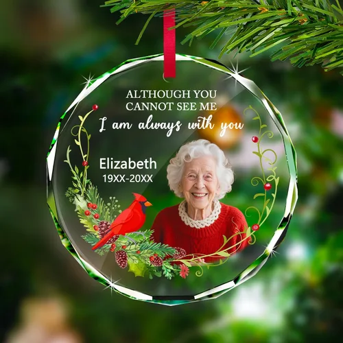 Vista 17 de Adorno de Navidad personalizado con foto, adornos de imagen personalizados para Navidad 2026, adorno colgante conmemorativo personalizado