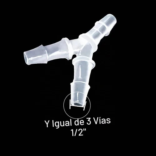 Vista 2 de Manguera de 1/2 pulgada con púas iguales en forma de Y, 3 vías
