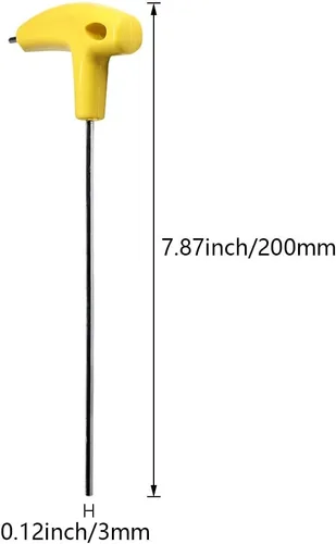 Vista 2 de Utoolmart Llave Allen con mango en T, 0.118 in, métrica, 70 #, acero con mango en T, llave hexagonal de 7.874 in de longitud total