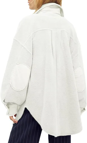 Vista 2 de Chaqueta para mujer, de manga larga, con botones y bolsillos, suave, cómoda y casual