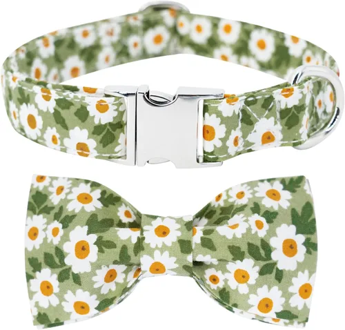 Vista 14 de Tunkoo Collar de otoño para perro con elegante pajarita, duradero, ajustable y elegante collar de otoño para mascotas, disponible en tamaño pequeño