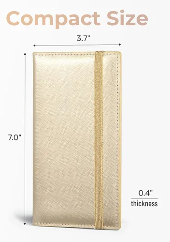 Vista 66 de Yarnic Funda para chequera personal, soporte para chequera con soporte para bolígrafo y divisor de plástico transparente integrado para cheques Rosa