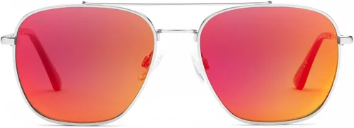 Vista 2 de Pilotfish Patron Polarized Aviator Sunglasses Men Women, Stainless Steel Frame, CR-39 Anti-Reflective Hydrophobic UV400 Lens