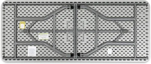 Vista 6 de OEF Furnishings OEFBT3072 Mesa de trabajo plegable para interiores y exteriores con superficie de resina gris texturizada y marco de patas de acero