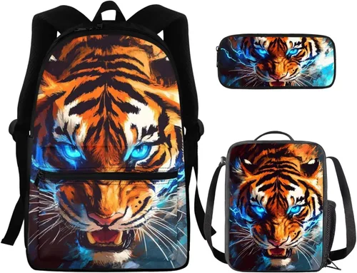 Vista 100 de FOR U DESIGNS Fuego baloncesto impreso niños escuela mochilas viaje mochila libro bolsa
