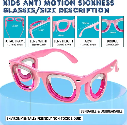 Vista 3 de Hion - Gafas inteligentes anti-mareo para niños (para niños de 3 a 8 años) – Gafas líquidas ultra ligeras y portátiles que alivian las náuseas