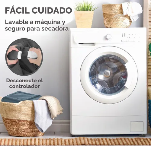 Vista 10 de Sunbeam Electric Royal Luxe - Manta eléctrica calefactora de microfelpa con 12 configuraciones de calor, apagado automático seleccionable de 12 Azul