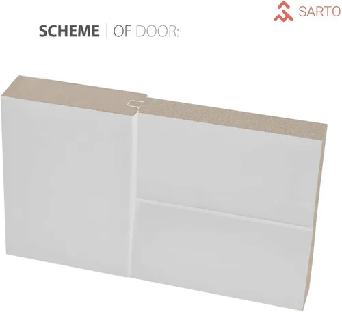 Vista 5 de SARTODOORS Puerta de bolsillo para panel de 18 x 80 pulgadas con marcos Quadro 4115 seda blanca Kit de accesorios de riel Interior de madera