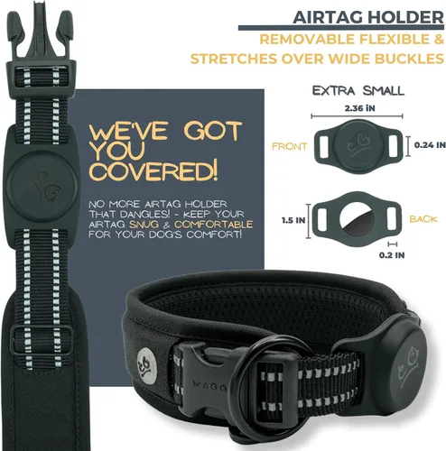 Vista 5 de Aitag - Collar para perro de alta calidad, soporte para collar de perro, acolchado de malla de aire reflectante, collar de perro de liberación