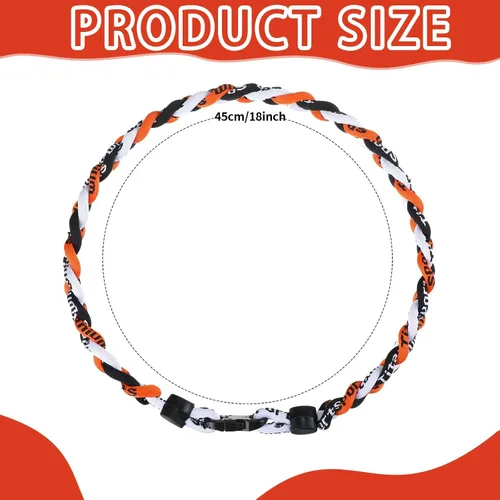 Vista 2 de Jexine Collares de béisbol de sóftbol para niños, collar de cuerda de béisbol de 3 cuerdas trenzadas Tornado Titanio, collar deportivo de sóftbol