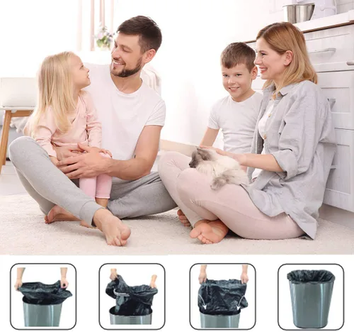 Vista 5 de Basurero de cocina de 13 galones de acero inoxidable cepillado, papelera automática, sin tacto, alta capacidad, 50 litros con tapa, para cocina