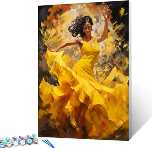 Vista 9 de Kit de pintura por números, lienzo de 16 x 20 pulgadas, pintura al óleo para niños, estudiantes, adultos principiantes con pinceles, pigmento