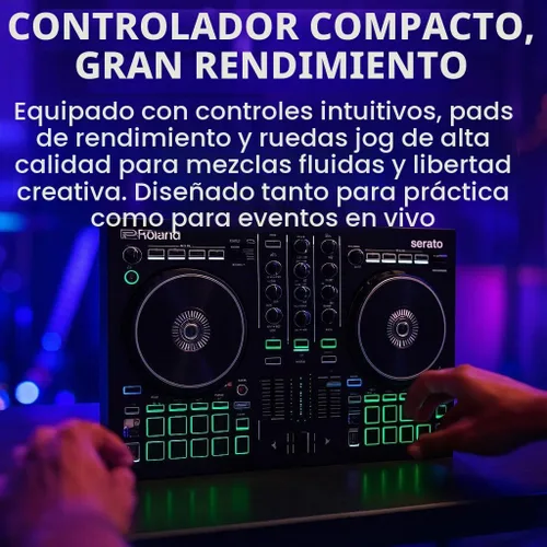 Vista 6 de Roland DJ-202 Paquete de controlador DJ con funda, auriculares y paño de pulido de Austin Bazaar