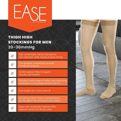 Vista 4 de Alivia los muslos opacos para hombre con compresión moderada (20-30mmHg)