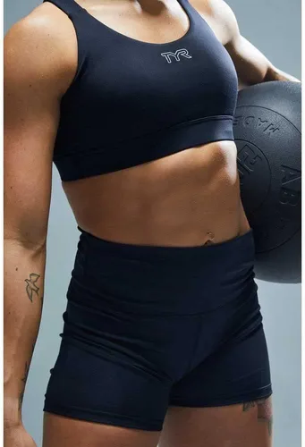 Vista 7 de TYR Pantalón corto de entrenamiento atlético de tiro alto para mujer de 2 pulgadas