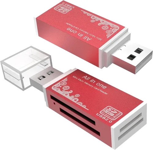 Vista 7 de Lector de tarjetas micro SD, lector de tarjetas SD 4 en 1 a adaptador USB, lector de tarjetas de memoria para MS Duo/Pro, tarjeta M2, SDXC, SDHC