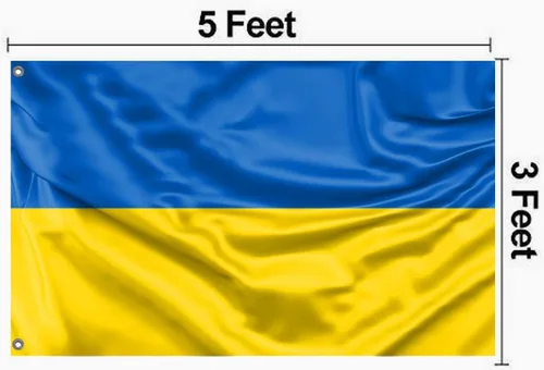 Vista 6 de MBBEST Bandera de Ucrania de 3 x 5 pies, tela de poliéster de doble costura con 2 ojales de latón, banderas de bandera ucraniana para decoración